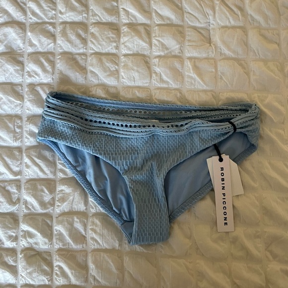 Robin Piccone Perla pacific blue textured bikini bottom